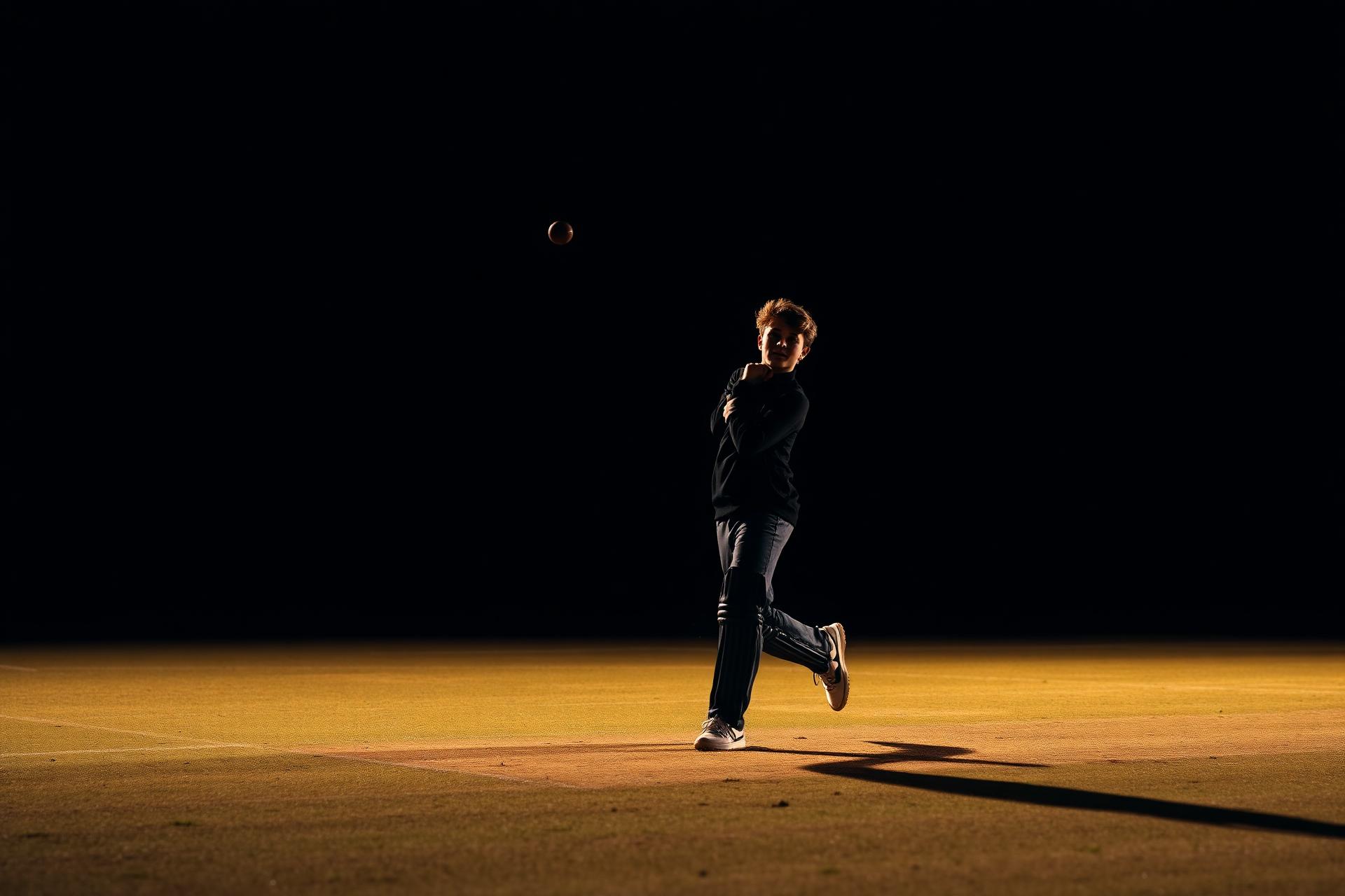 Youth cricket player training at the academy